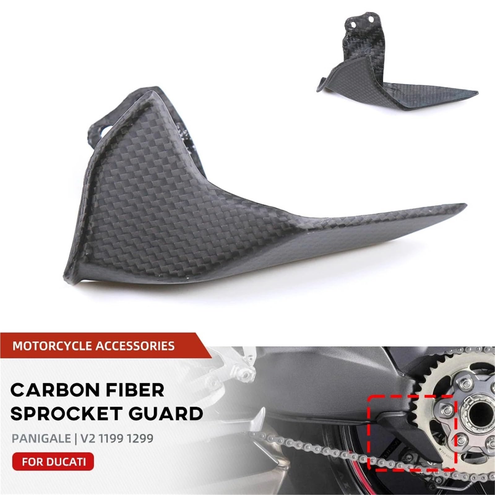 Moto Pignone Protezione Protezione corona posteriore in fibra di carbonio per moto DUCATI Streetfighter V4 V4S Panigale V4R 2018-2023