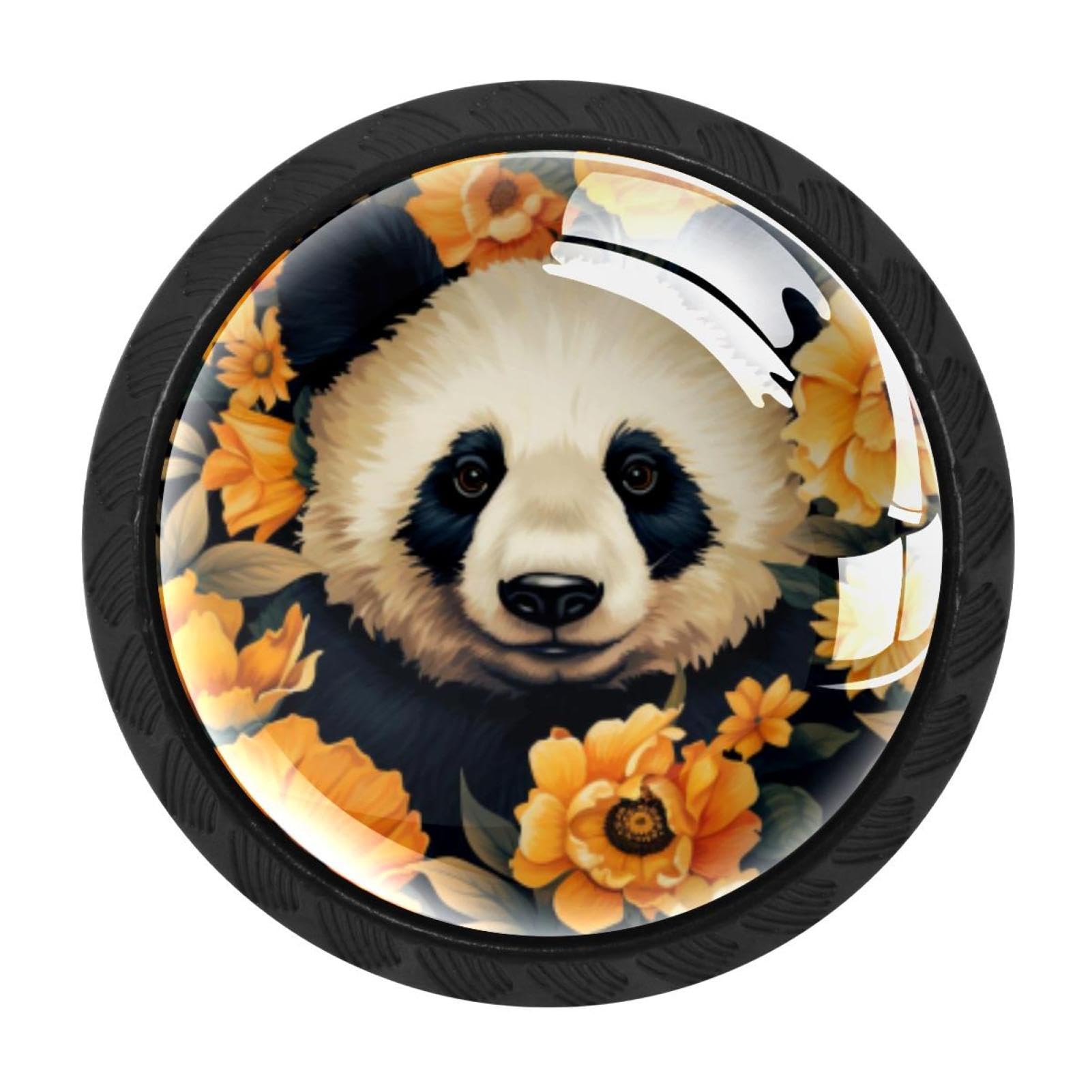 CHENZZZZ 4 Pieces Kitchen Cabinet Knobs Panda Sunflower Drawer Knobs Dresser Knobs Drawer Pulls Door Knobs Dresser Drawer Handles Knobs for Dresser Drawers