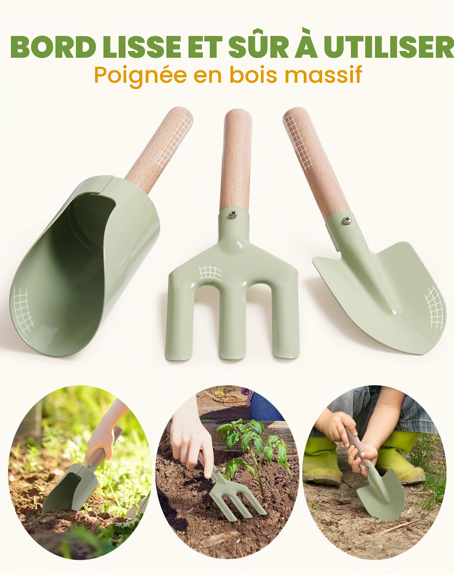 ROBOTIME Ensemble d'outils de jardinage pour enfants, kit d'outils de jardin de 18 pièces pour tout-petits avec arrosoir, gants, tablier et chapeau, sac à outils et ensemble en métal, cadeau pour