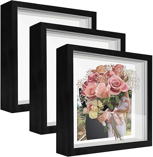 Miniatura 25 de Caja expositora de 8 x 8 pulgadas con calcomanías de letras, vitrina para recuerdos, artículos de bebé, recuerdos de boda, manualidades, boletos