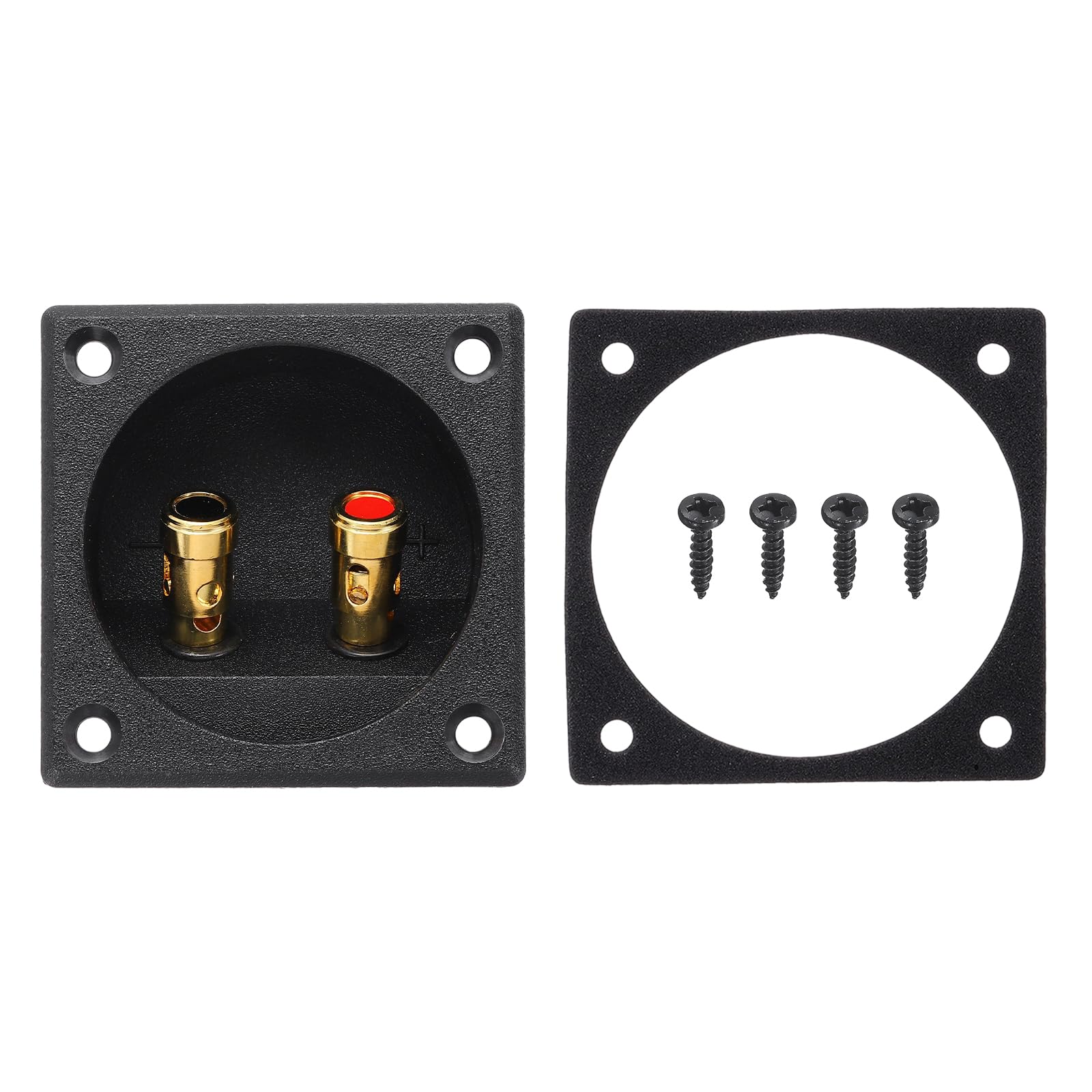 MECCANIXITY 2 Inch Speaker Box Terminal Cup, 2-Way Subwoofer Plug Connector Double Binding Posts Spring Loaded Jack for Car Stereo Speaker Wire Sub Box