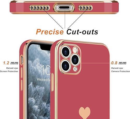 Miniatura 3 de Teageo Funda para iPhone 11 Pro Max para niñas y mujeres, lindo corazón de amor, cubierta trasera suave, protección completa de la cámara,