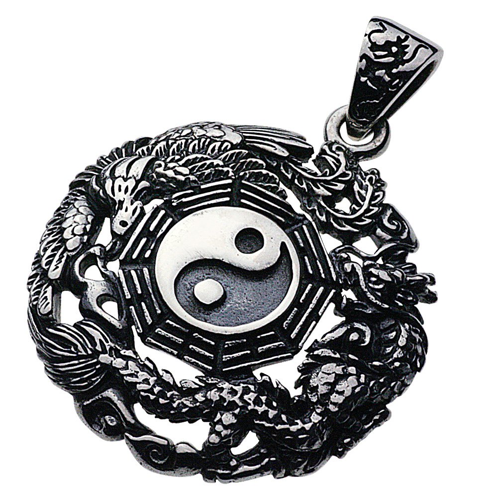 Amazon | [セノーテ] 陰陽太極図 龍鳳凰ペンダント【シルバー925