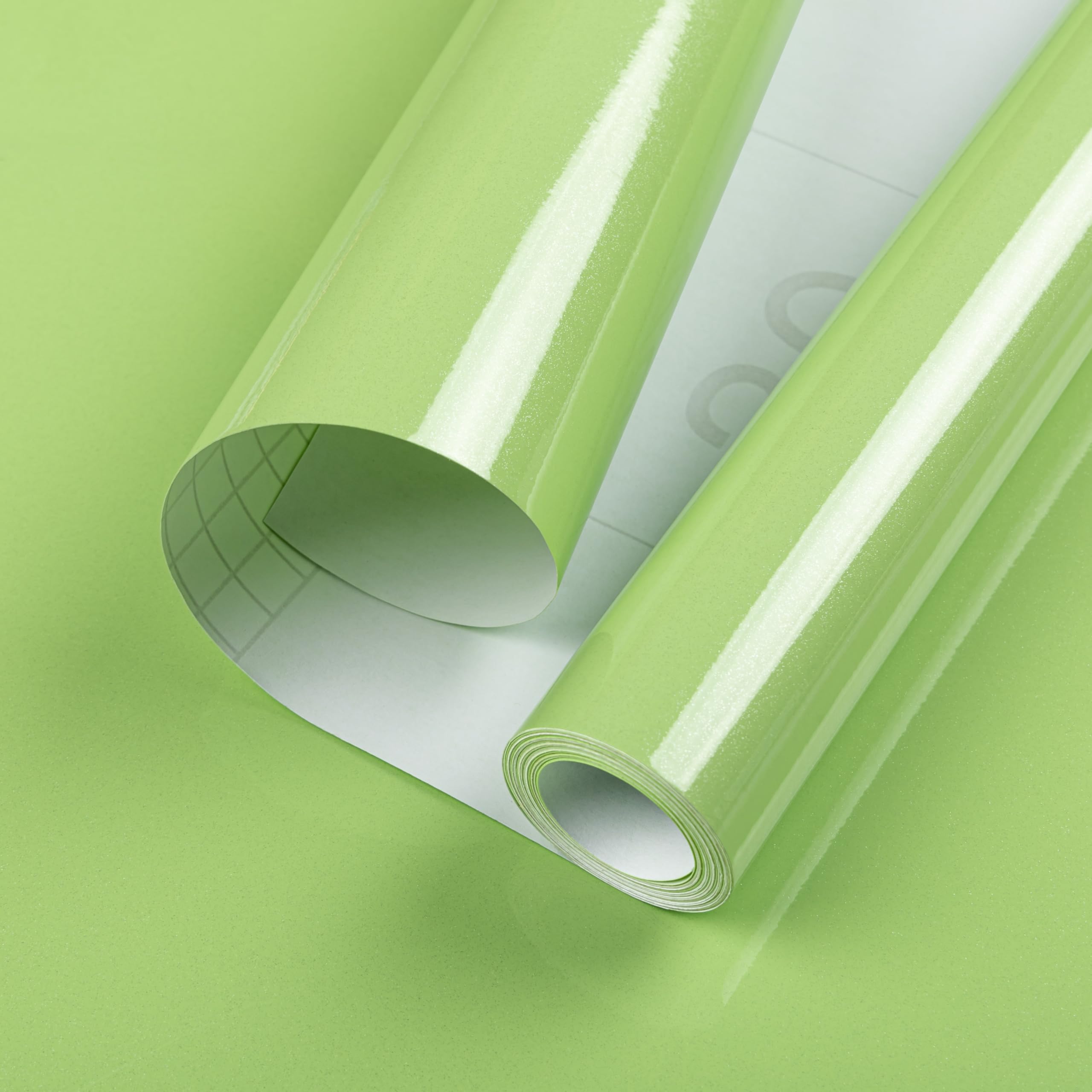 Hode Green High Gloss Vinyl Wrap For Furniture, Waterproof Sticky Back Plastic Roll Peel And Stick Self Adhesive Wallpaper, Contact Paper For Kitchen Worktops Vinyl Covering Glittery 30Cmx3m
