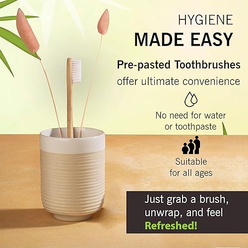 Miniatura 7 de ReadyBrush - Cepillos de dientes de bambú reutilizables prepegados, solución de cuidado bucal todo en uno para una sonrisa fresca y saludable,