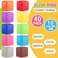 Vista 3 de 40 piezas de bolas de estrés para niños - Bolas de estrés cúbicas esponjosas a granel - Caja del tesoro - Premios de juguetes de estrés a granel