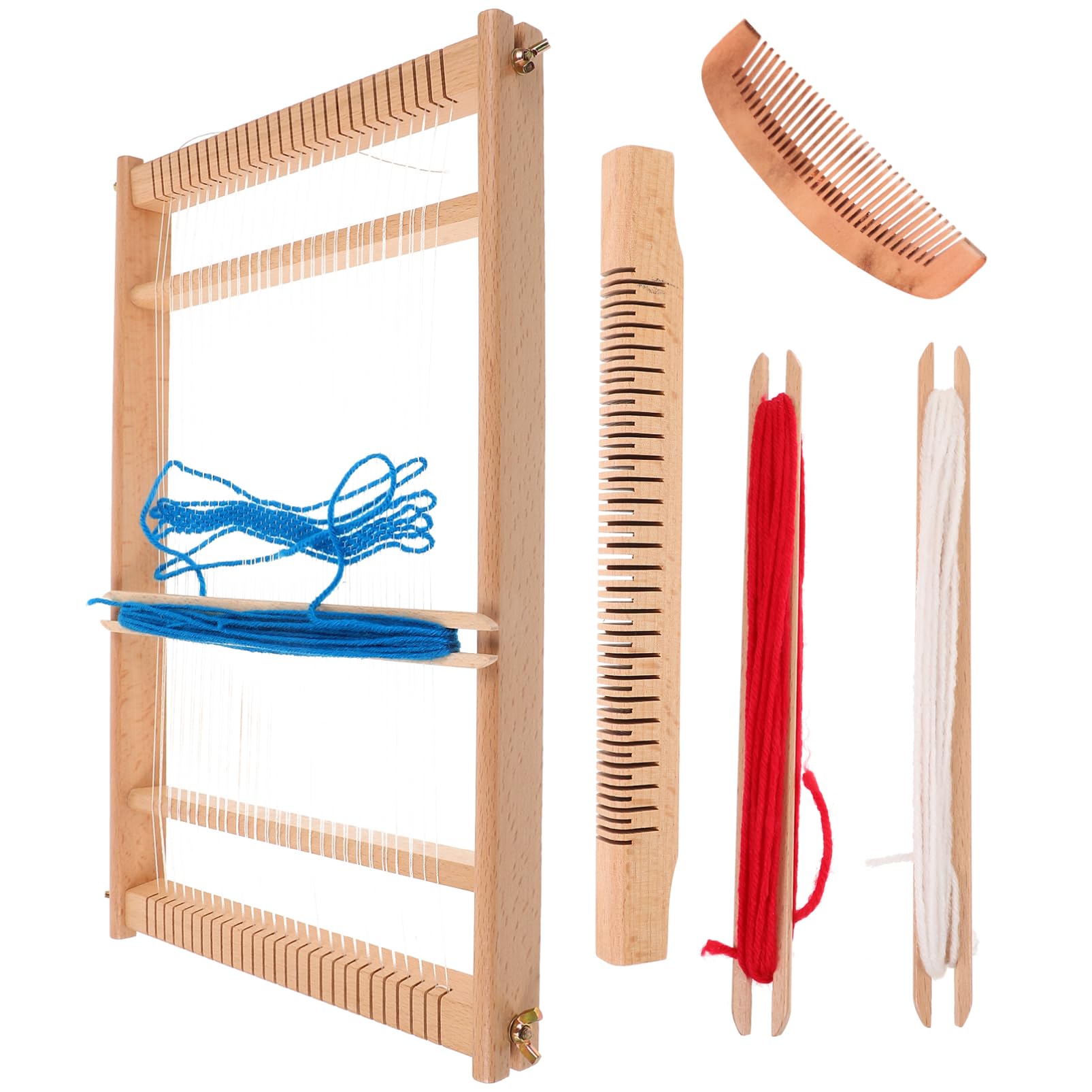 CIMAXIC Novelty Weaving Loom Toy Wooden Handcraft Frame for Beginners Teens Craft Kit