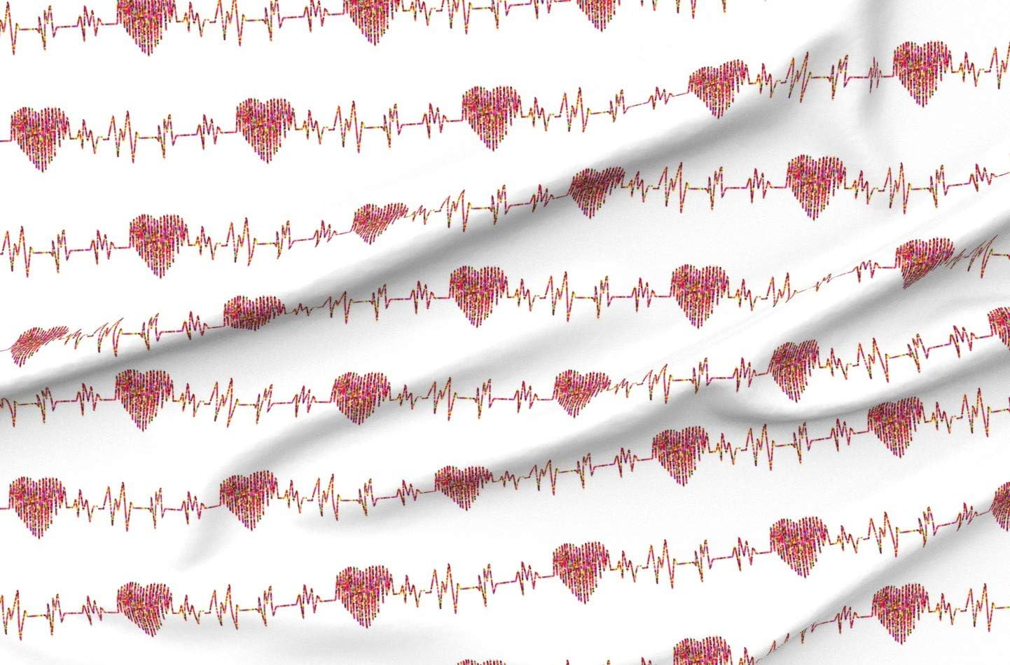 Spoonflower Fabric - Hearts Heart Medical Love Colorful Printed on Cotton Poplin Fabric by The Yard - Sewing Shirting Quilting Dresses Apparel Crafts