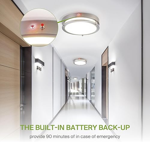 Miniatura 6 de ASD Lámpara de techo LED de montaje empotrado de 16 pulgadas  Interruptor de 24 W 100-277V 2150LM 3000K4000K5000K  Respaldo de batería, regulable,