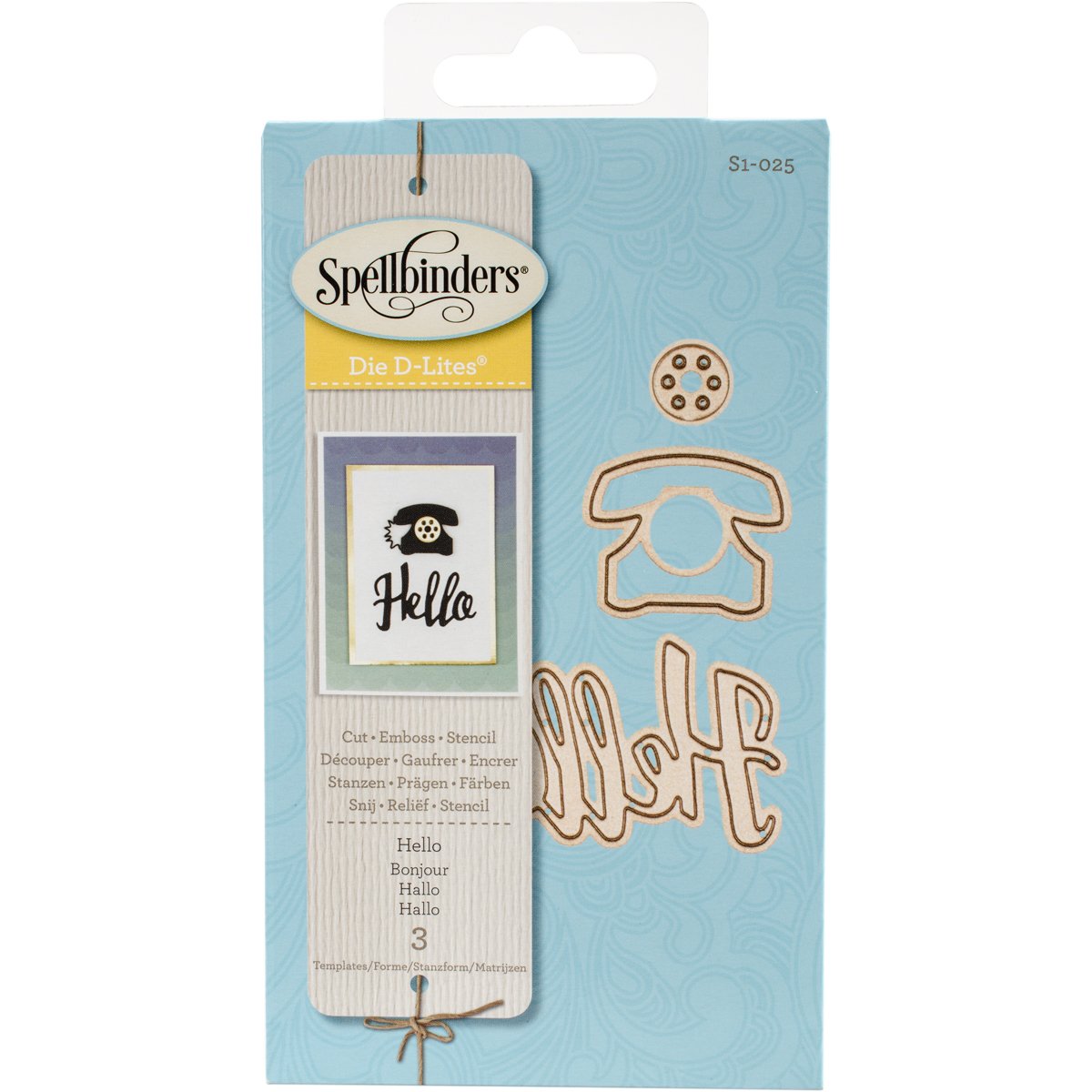 Spellbinders Brown D-Lites Hello Die,