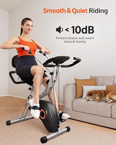 Miniatura 5 de YOSUDA Bicicleta de ejercicio, bicicleta estática plegable para personas mayores, X-Bike magnética para entrenamiento de gimnasio en casa
