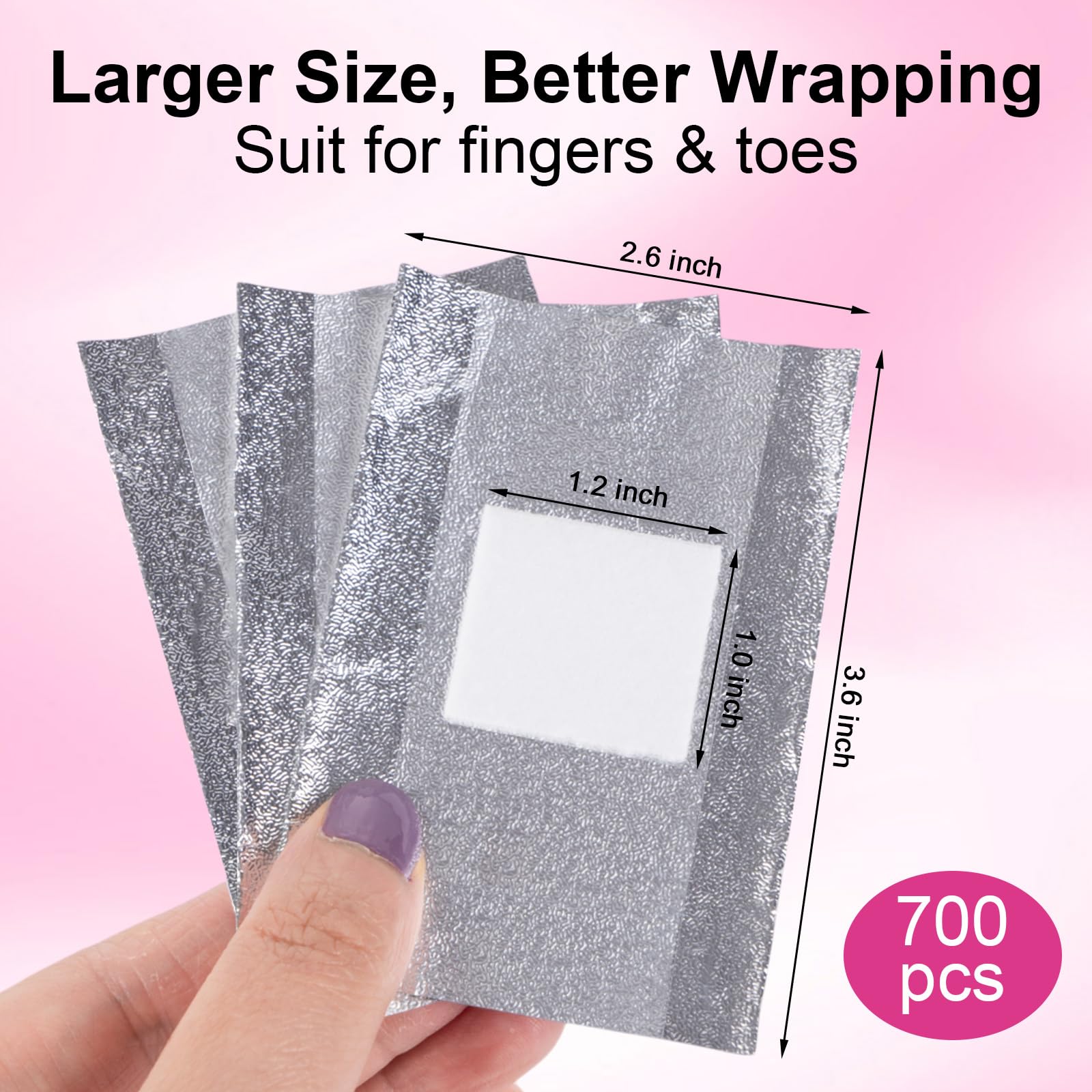 AYZTKUX 700PCS Nail Polish Remover Wraps, Nail Foil Gel Polish Remover with Pre-Attached Lint-Free Cotton Pads, Non Acetone Soak Off Gel Remover for Home Professional Removal