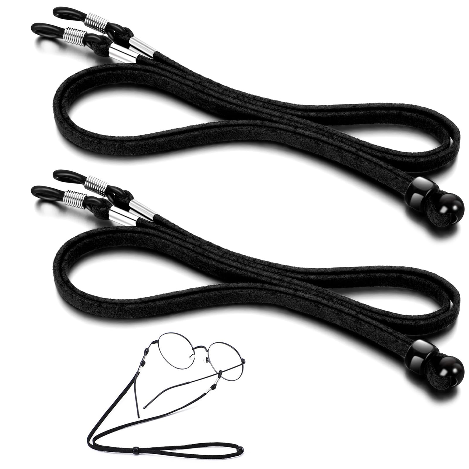 O5O2 2 Piezas cordon gafas, cordón gafas de sol, cuelga gafas hombre, soporte para gafas deportivas para hombre y mujer, Retenedor Cadenas gafas lectura para mujer hombre(negro)