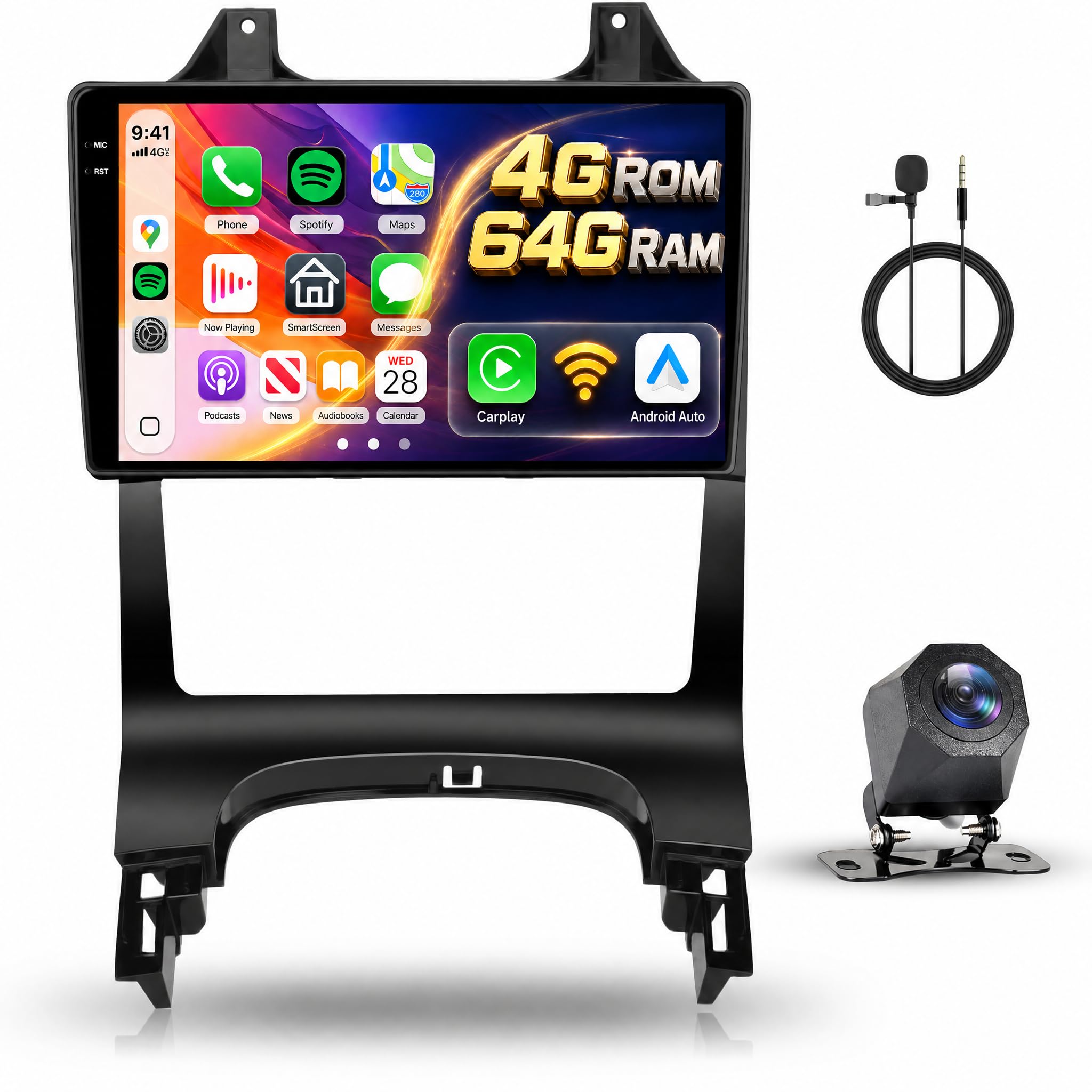 Hodozzy 4GB+64G Autoradio per Peugeot 3008 5008 2009-2015 Android 9 Pollici InCell Touch Schermo Carplay Wireless Android Auto, Radio Auto 2 Din Bluetooth DSP GPS WiFi FM RDS Navigazione Telecamera