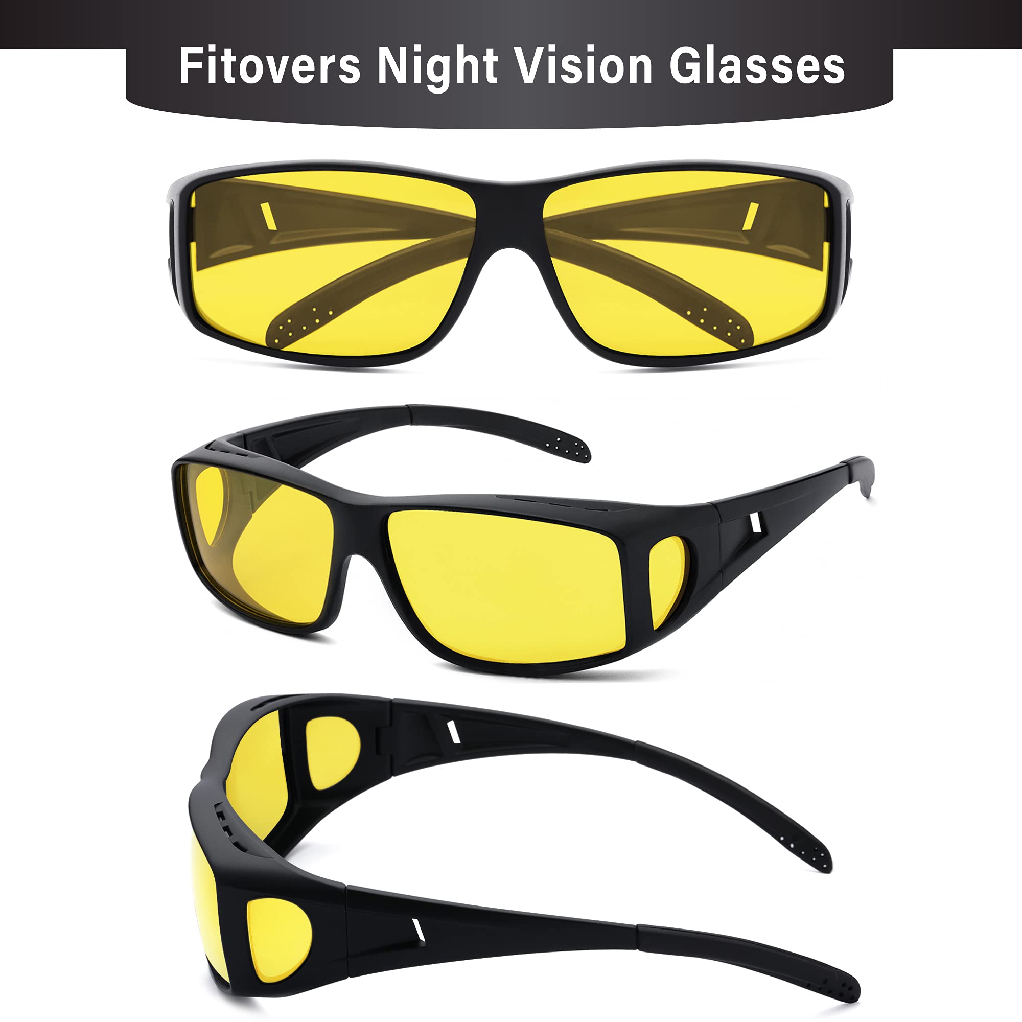 Night Driving Glasses Fit Over Prescription Glasses Anti Glare
