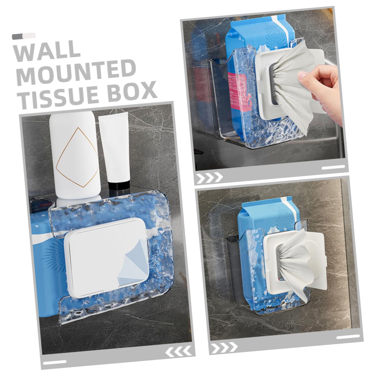 Alipis 10stücke Wandmontierter Tissue Box Aufbewahrungslösung Für Küchentücher Feuchttücher Und Servietten Transparentes Design Für Badezimmer Und Schlafzimmer