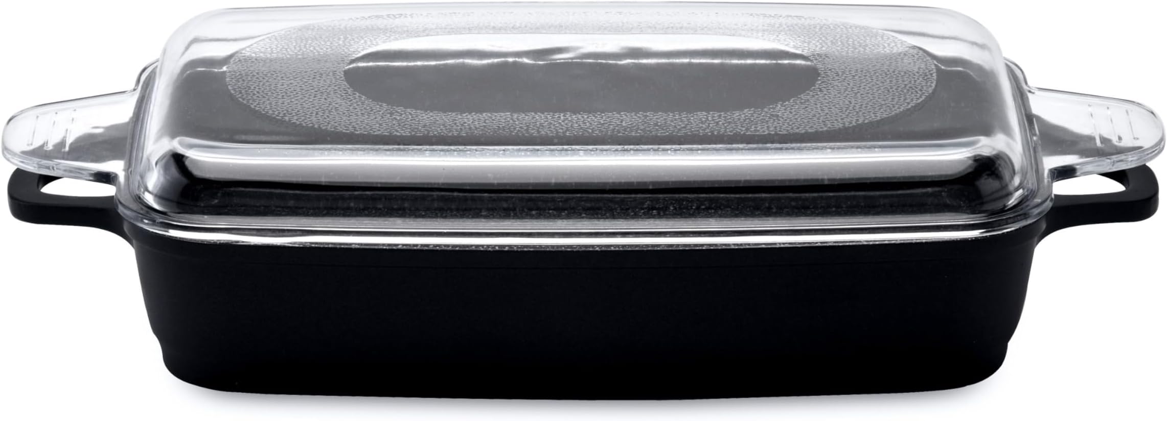 Scala Non-stick Roast Pan 16.5” x 9.75”, Ferno-Green, Non-Toxic Coating, Glass Lid, Induction Cooktop Ready, 3-layer Base