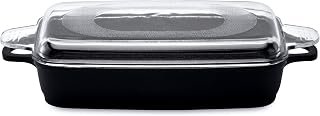 Scala Non-stick Roast Pan 16.5” x 9.75”, Ferno-Green, Non-Toxic Coating, Glass Lid, Induction Cooktop Ready, 3-layer Base