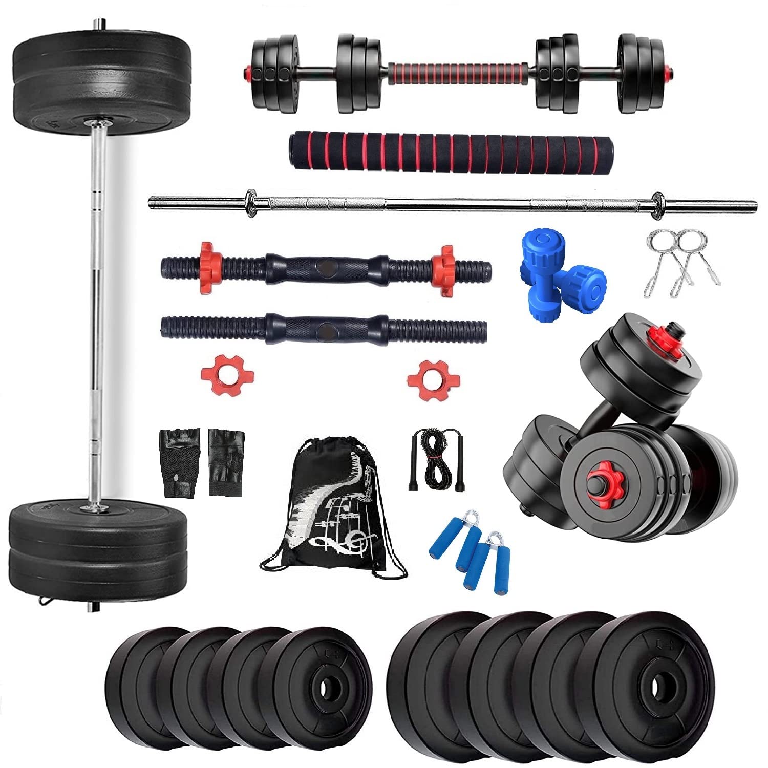 BODYFIT Home Gym Combo Set, Weight Plates, 5Ft Plain Rod, Connector Barbell Rod+ 2xDumbbell Rods, Exercise Set, Gym Set Kit Strength Workouts, 1Kg PVC Dumbles. (10Kg Weight Plates(2.5kgx4)) (B0BF5Y1QWZ) Amazon Price History, Amazon Price Tracker
