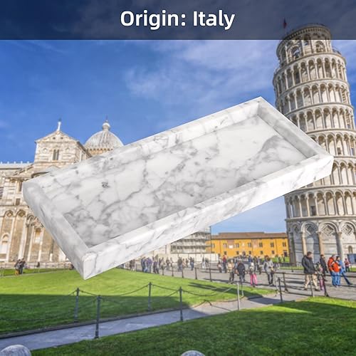 Miniatura 86 de Bandeja de tocador de baño de mármol, bandeja de tocador de lujo natural para el hogar, cocina, baño, bandeja decorativa de piedra para encimera