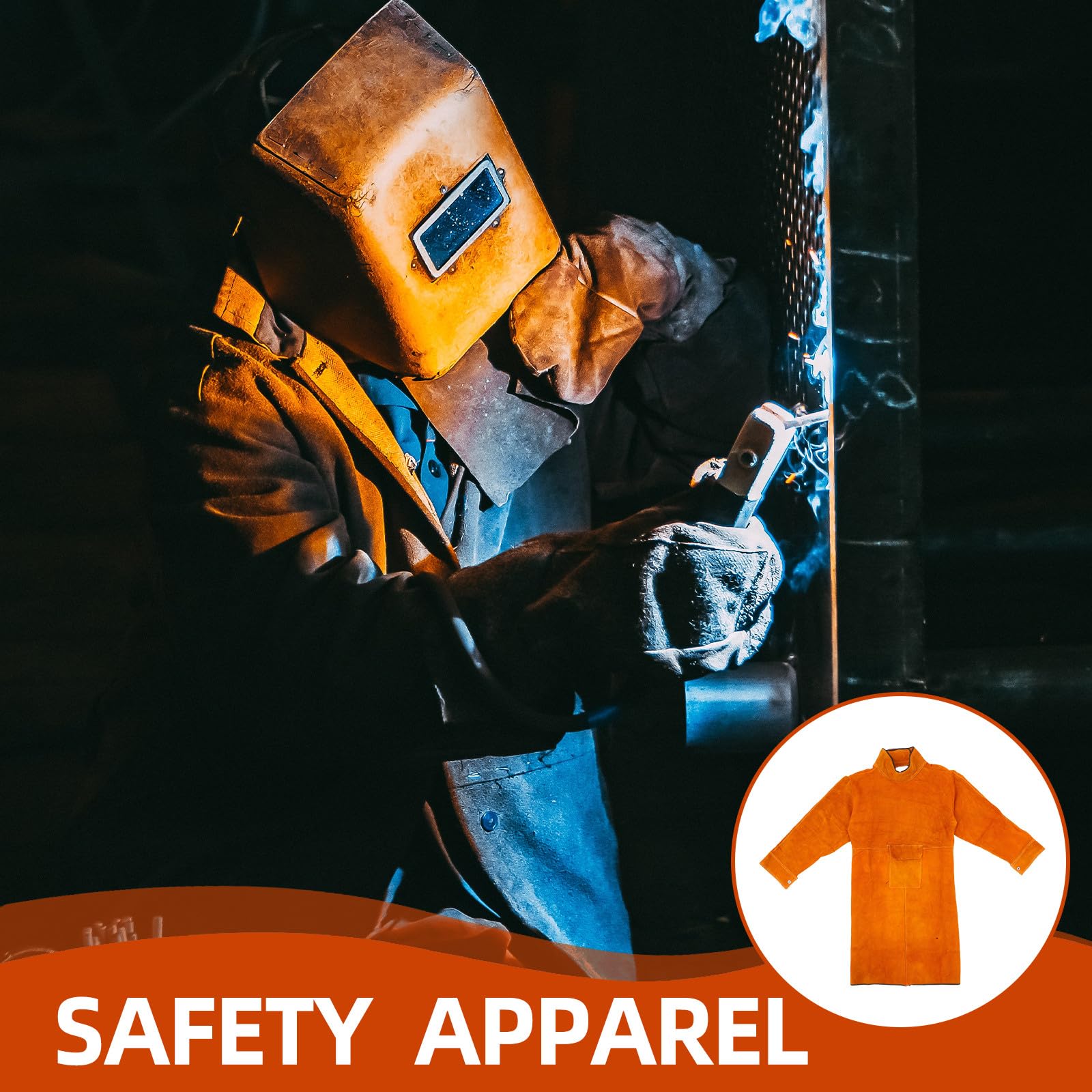 DOITOOL Babero de soldadura Anti llama ropa de seguridad resistente al calor para protección de trabajo
