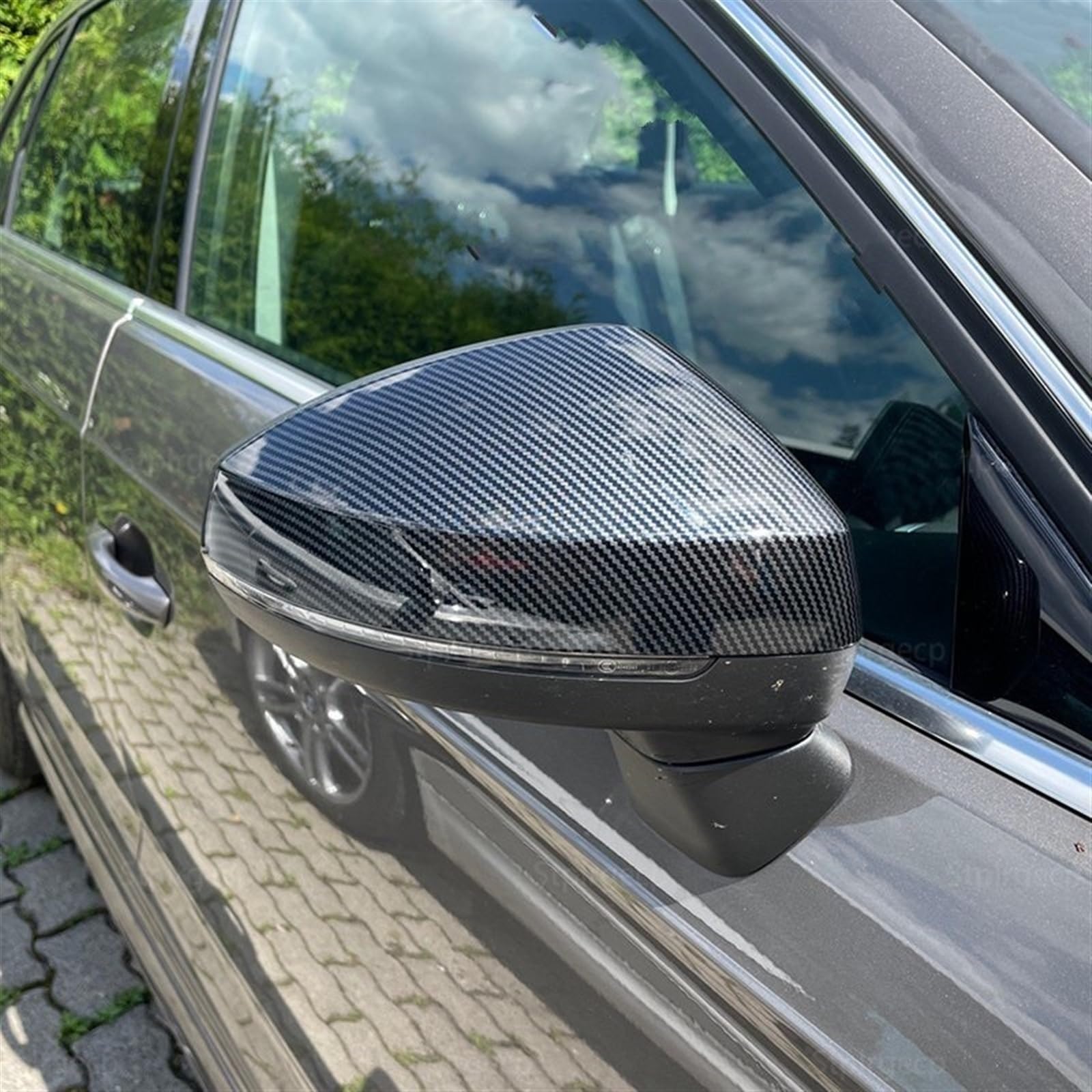 Specchietto retrovisore dell'automobile Coperchi di cappellini a bordo del lato auto A3 S3 8V RS3 2013-2019(Nero)