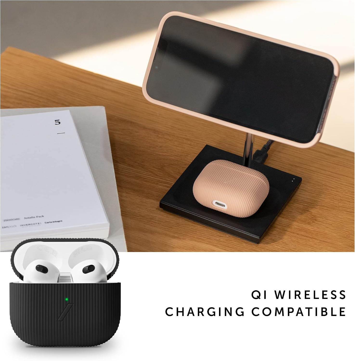 Native Union Curve Case for AirPods (3rd Gen) – Sleek Textured Silicone Case – Compatible with Qi Wireless Charging – for AirPods (Slate) image 5