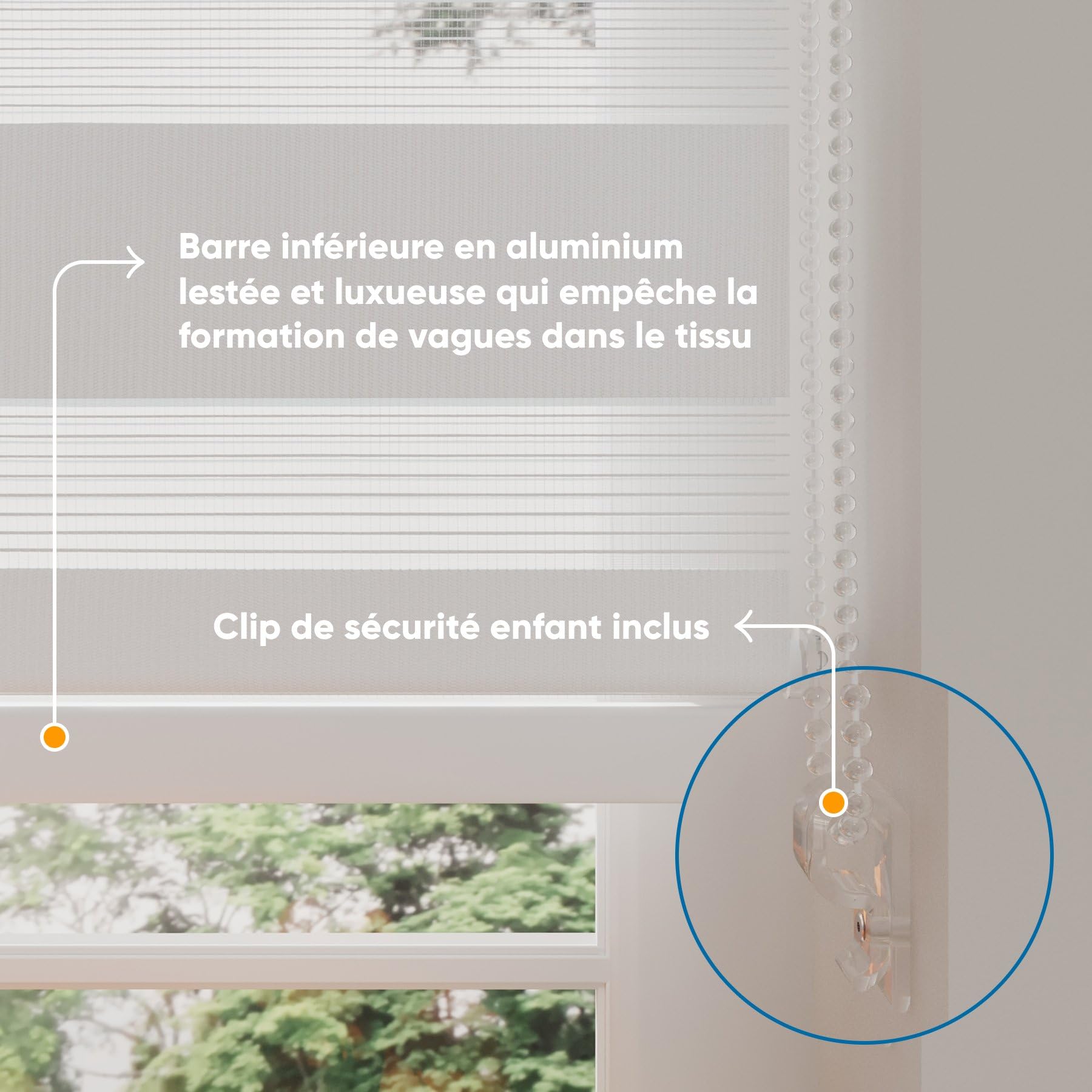 DTCH® Store Enrouleur Jour Nuit avec Caisson, Blanc, 200 x 175 cm
