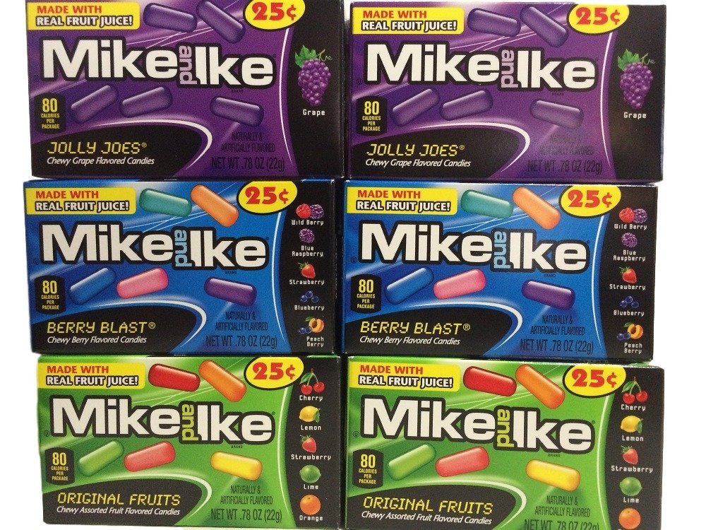 Mike and Ike Original Fruits, Jolly Joes, and Berry Blast Variety Pack .78 Ounce Boxes (30 Boxes Total - 10 of each Flavor)