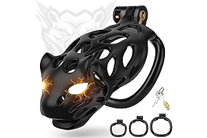Chastity Cage, Male Chastity Device with 3 Active Rings