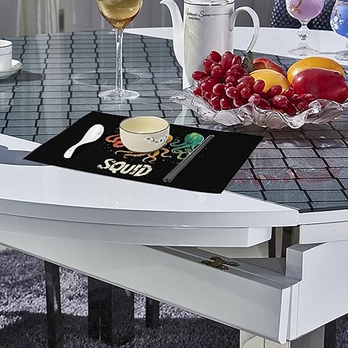 Miniatura 4 de Squid Squad Placemats Set of 6 Resistant Table Mats Washable Place Mats for Dinner Party Table Decoration