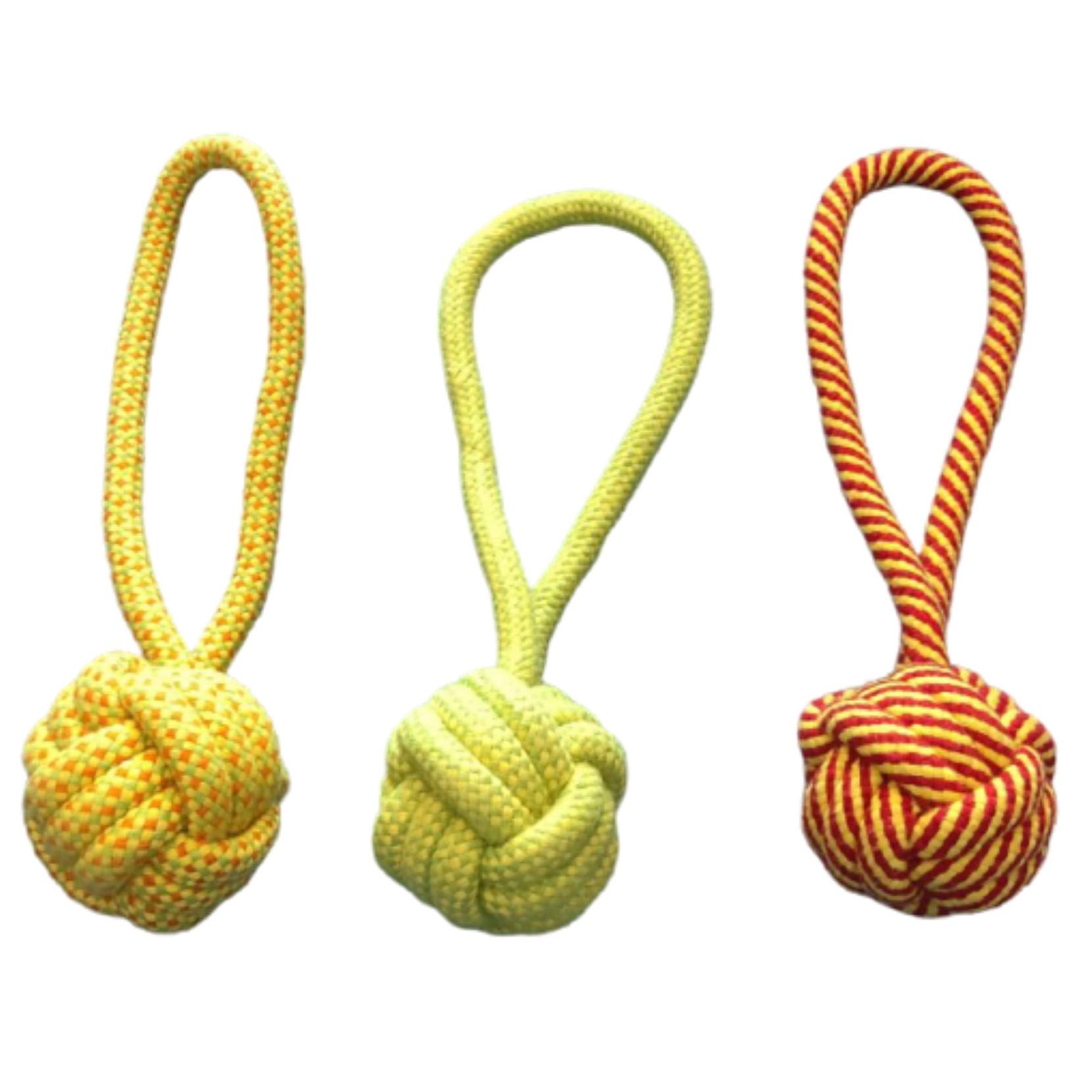 Petlicious & More Cotton Made Carrot Tennis Ball 2 Knot Teether Dumbbell Rope Toys -Combo of 6 4