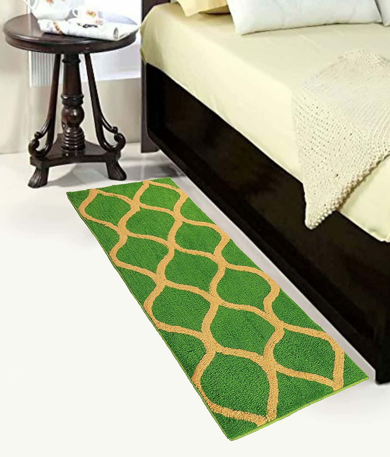 SPA FURNISHING Carpets for Bedroom and Bedside Runners Carpets | Soft Shaggy Rugs | Floor Carpets for Home and Office (2 x 3, GreenGolden) (B09RG5RSQ8) Amazon Price History, Amazon Price Tracker