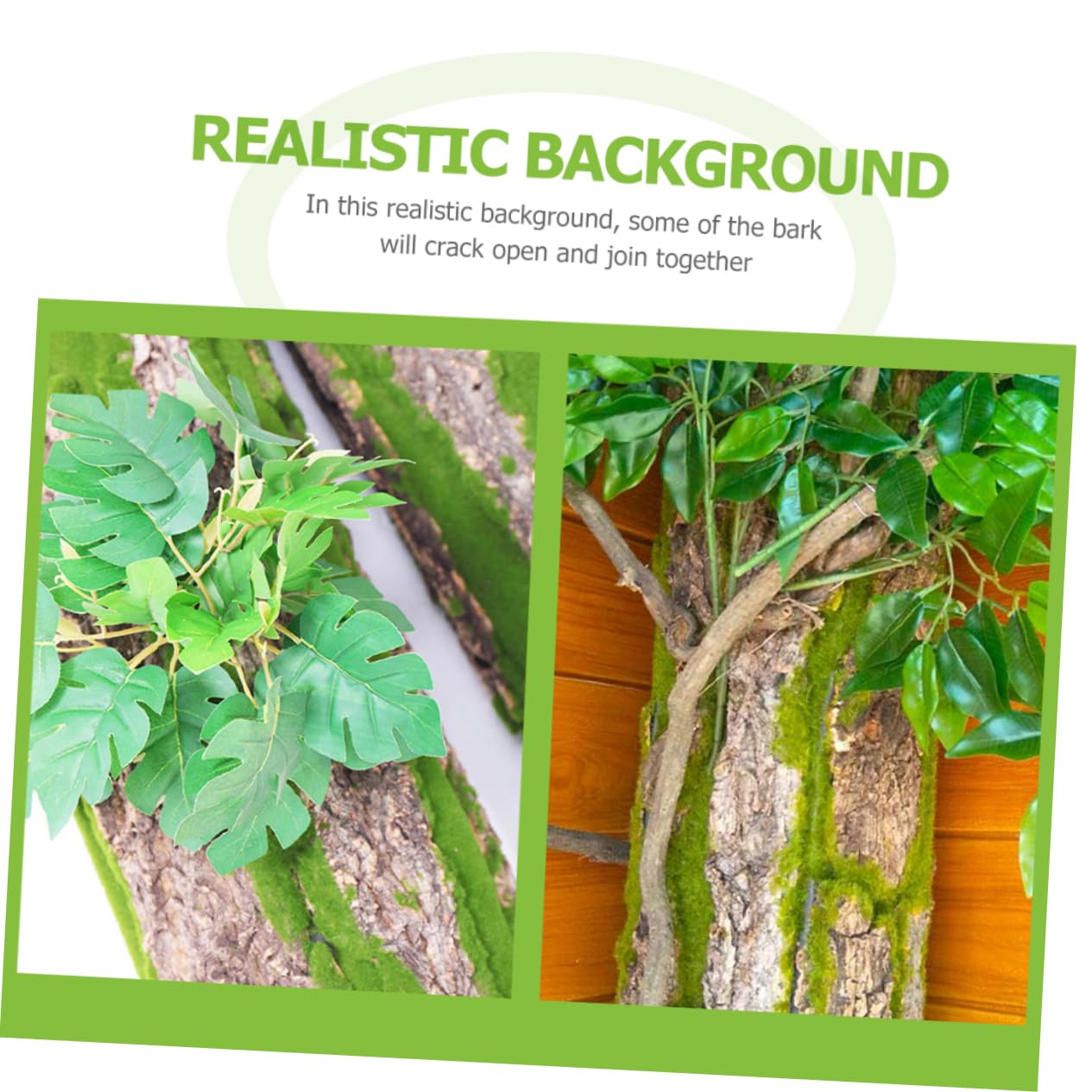 GRIRIW Reptile Habitat Decor Artificial Aquarium Decor Lifelike Bark Terrarium Background