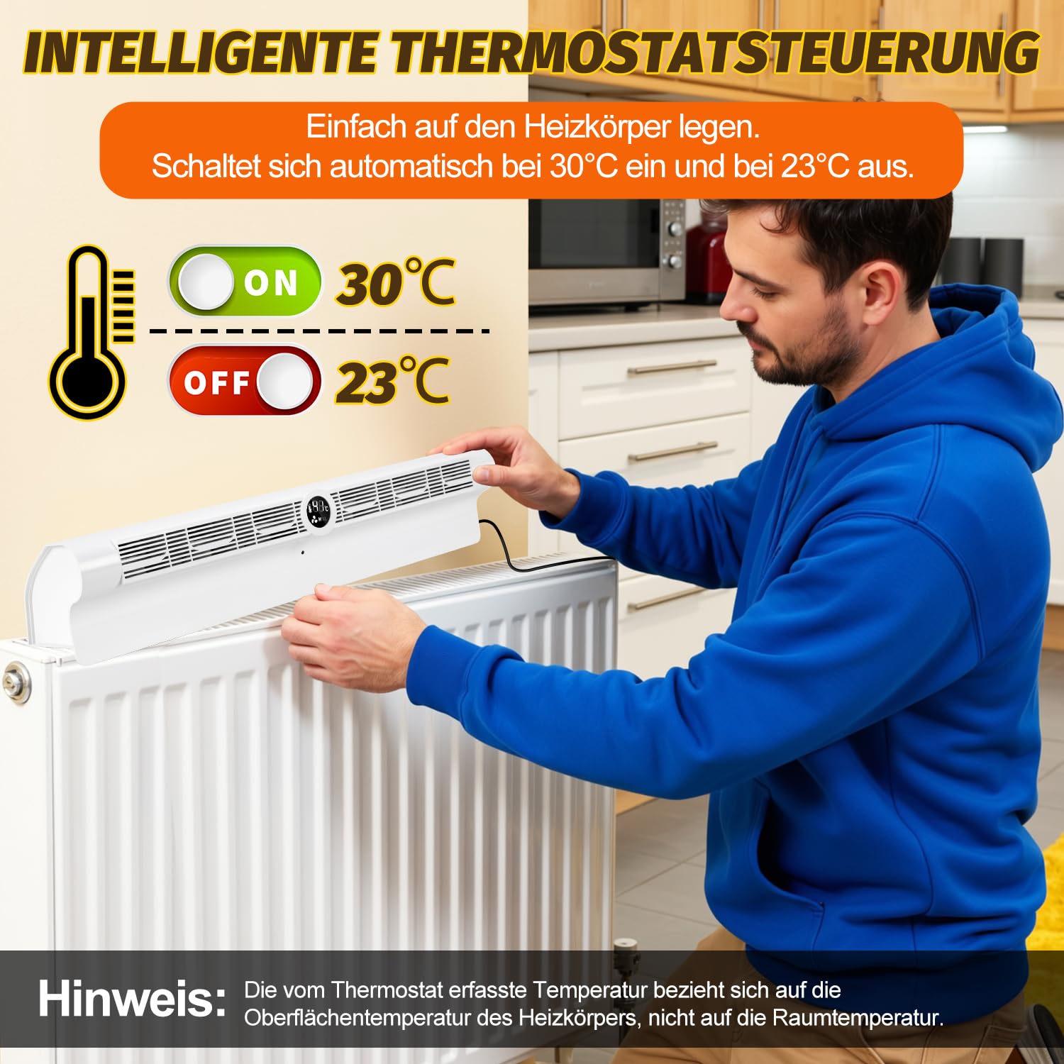 Heizkörper Ventilator mit 6 Auslässen, 7-Farben-RGB