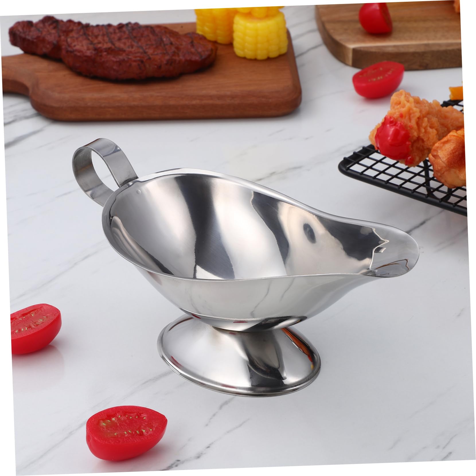PLAFOPE 2 Piezas De Acero Inoxidable Bote De Jugo Dispensador De Salsa Tarro De Condimento Mini Jarra Para Servir Platos Salsera Bote De Salsa Cuencos De Condimentos Recipiente