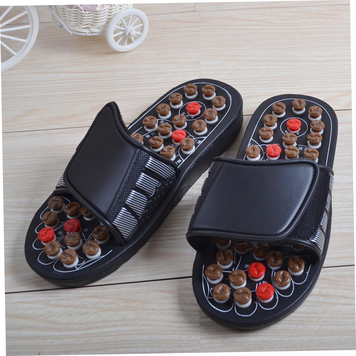 Pantoufles de Massage des Pieds à Acupression Marron 40 | Pu et Eva, Modèle Traditionnel Unisexe, Confort pour Hommes et Femmes, Usage Relaxant