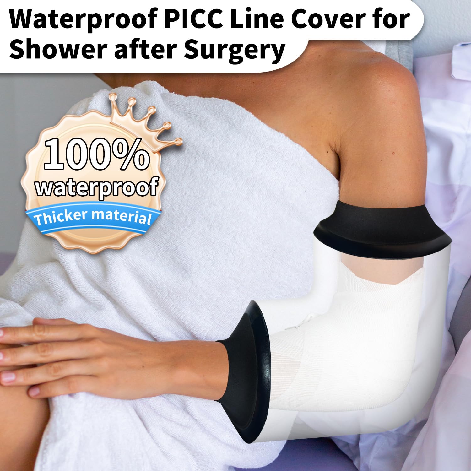 PICC Line - Funda de ducha impermeable IV y PICC Line para tratamiento de quimioterapia BD12691, Medium