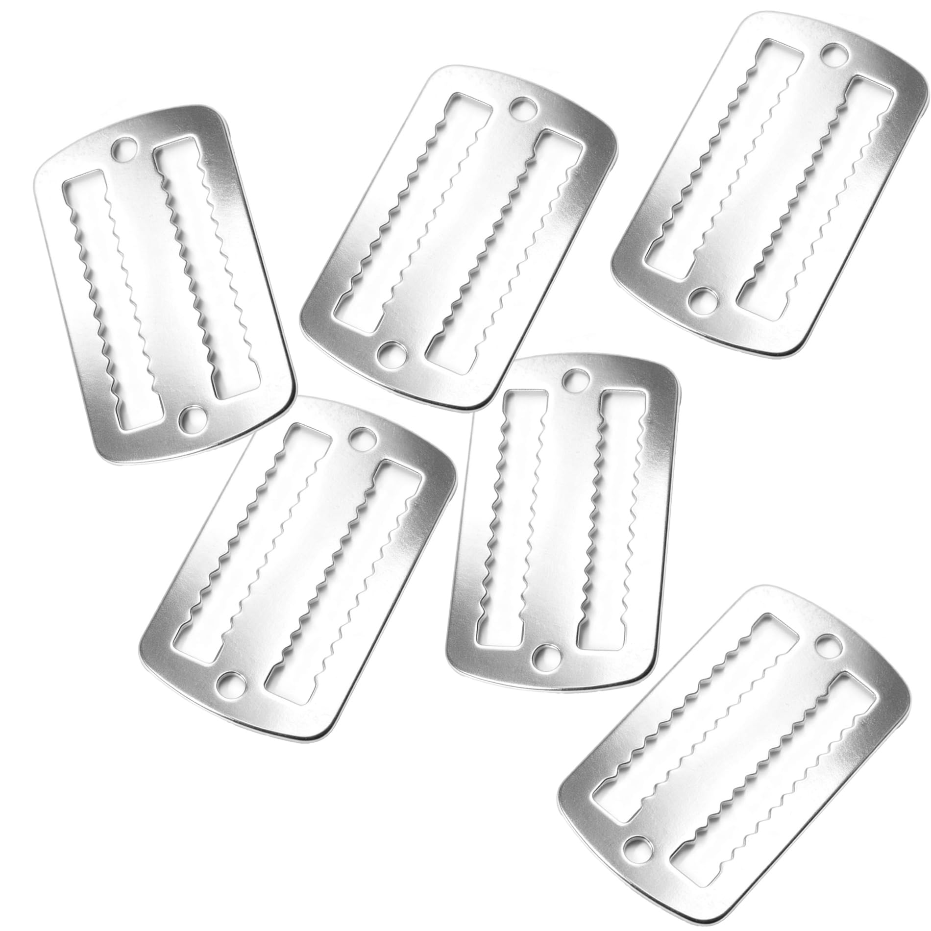 6 sztuk Scuba uchwyt do paska obciążeniowego D-ring 316 ze stali nierdzewnej Scuba Weight Keepers 5,1 cm Diving, do taśm przesuwnych, z zębami, do standardowych 5 cm D-ring