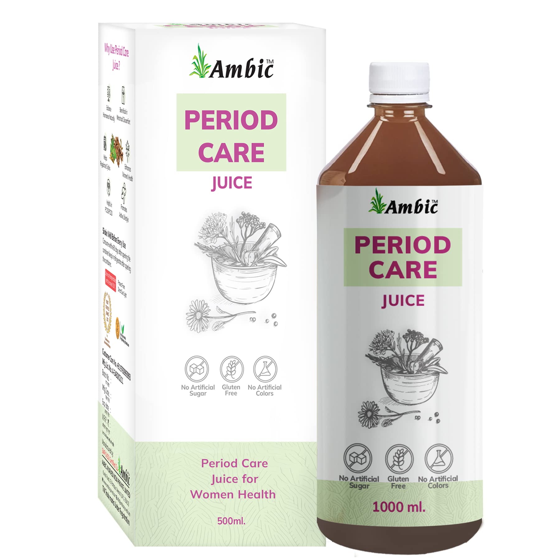 AMBIC PERIOD CARE Juice for Delayed & Irregular Periods I For Period Pain, PCOD, PCOS & Hormonal Imbalance I Chaste Berry, Ashoka, Lodhra, Noni Juice Used for Menstrual Discomfort -1L (B0BW5K7Q3C) Amazon Price History, Amazon Price Tracker