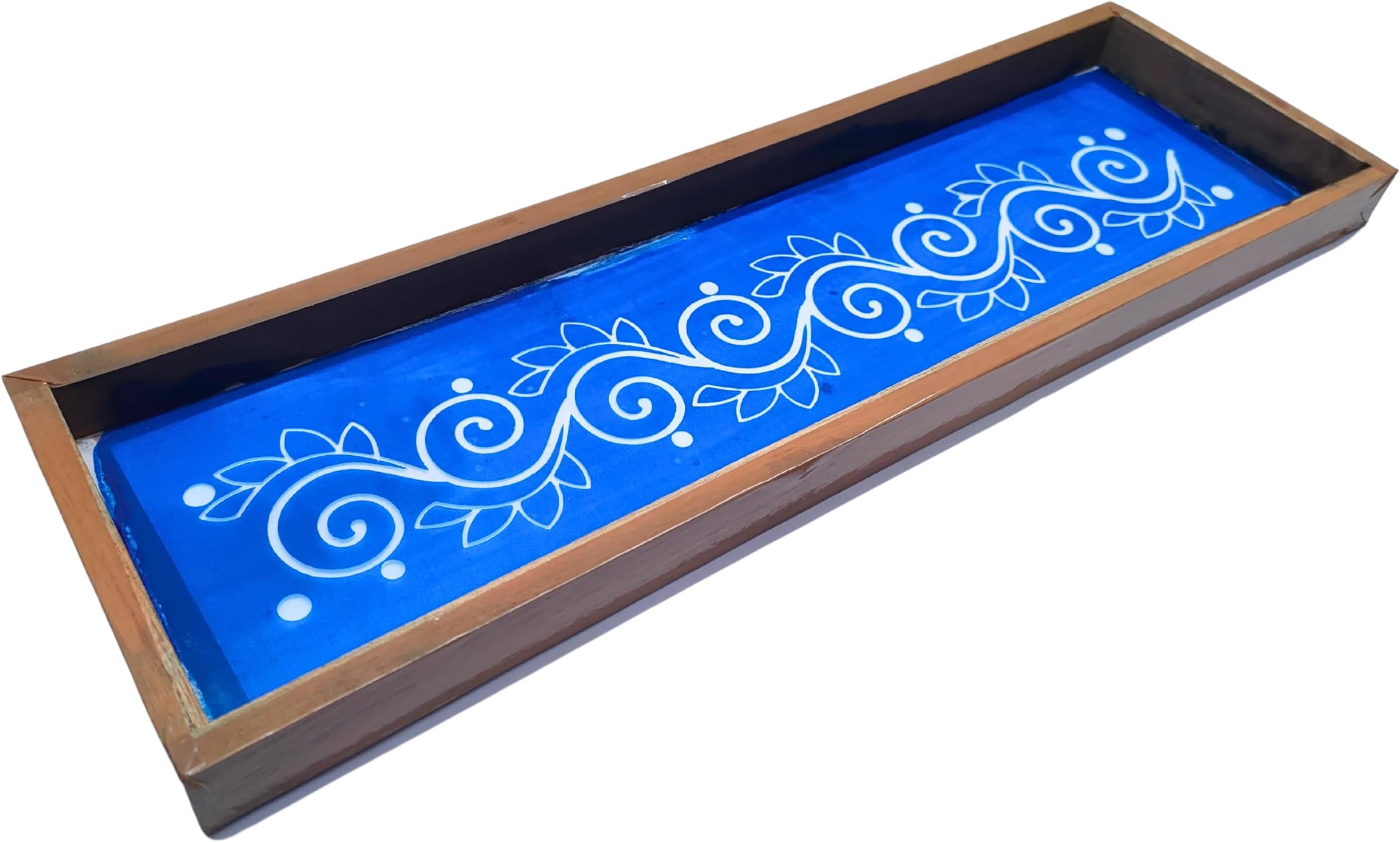 Anciently Floral Border Rangoli Stencil Wooden, Rangoli Sacha Wooden, 1 Piece (17x5 Inches)