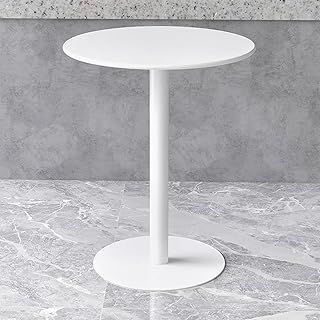 Mesa de Bar Moderna y Alta, Mesa de Comedor para Pub casero con Tapa Impermeable, Mesa de cóctel Redonda Estable, mesas auxiliares para Cocina, Sala de Estar, bistró, Color Blanco (tamaño: 4