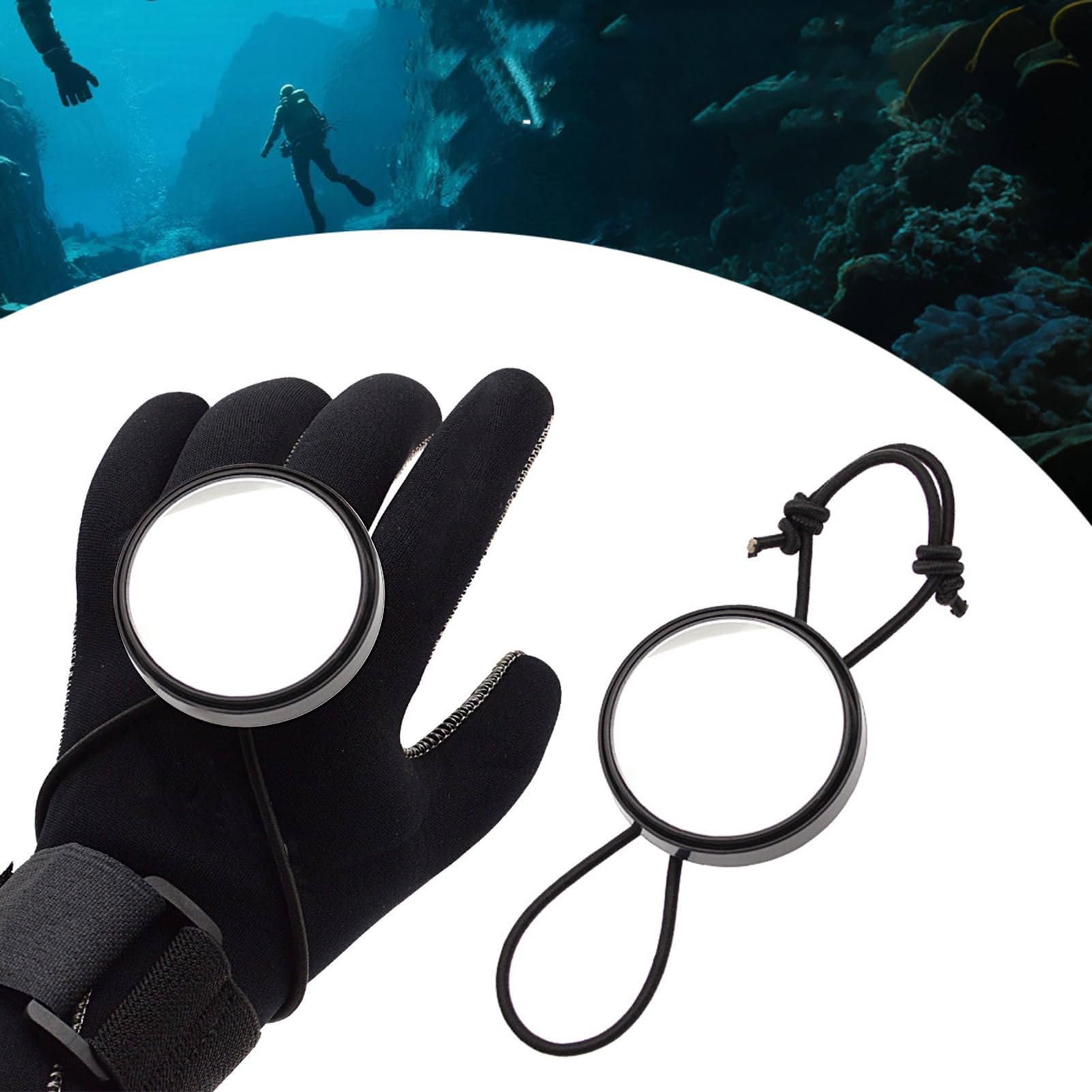 Specchietto Retrovisore Regolabile Subacqueo Rotondo Portatile per Immersioni Deriva e Grotte