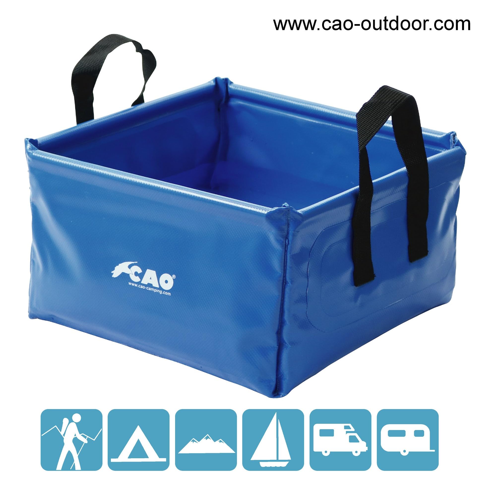 Cao - Bacinella Quadrata da Campeggio, 12 L, Colore: Blu