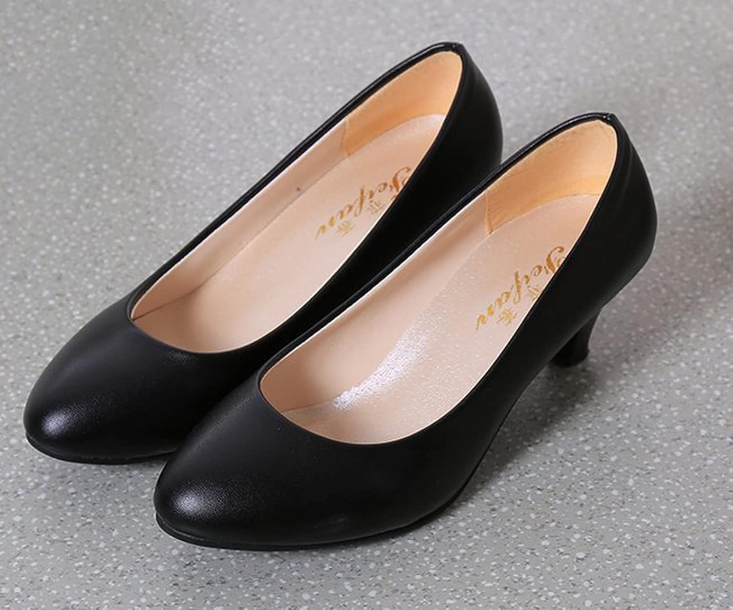 WUIWUIYU Womens Office Kitten Heels Pumps Slip On Evening Dress Work Cute Sexy Pump Shoes - Image 4