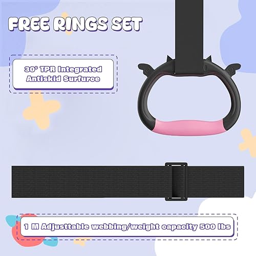 Miniatura 5 de Safly Fun Foldable Gymnastics Bar for Kids, Adjustable 35"-51", Sturdy 145 lbs Capacity, Easy-to-Assemble, Gymnastics Equipment for Kids for