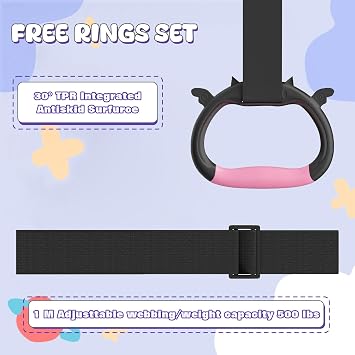 Safly Fun Foldable Gymnastics Bar for Kids, Adjustable 35-51, Sturdy 145 lbs Capacity, Easy-to-Assemble, Gymnastics Equipment for Kids for Indoor/Outdoor Training