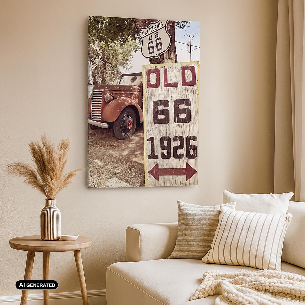ARTTOR Moderno Quadro su Tela 50x70 cm Verticale Auto Viaggi - 3562