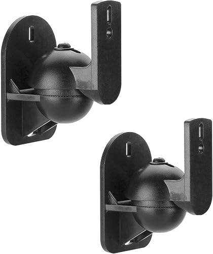 Fixed Swivel & Tilt Speaker Wall Mount Brackets - Pair