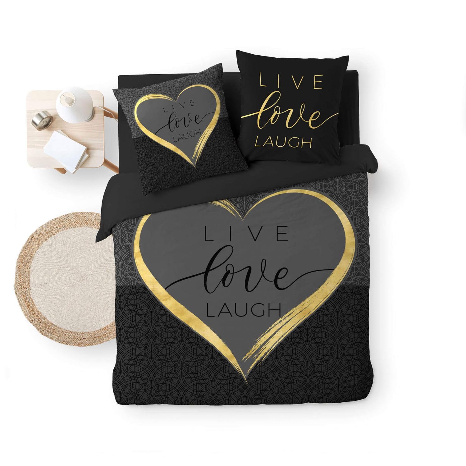 Douceur d'Intérieur Duvet Cover Set, Black, 240 x 220 cm
